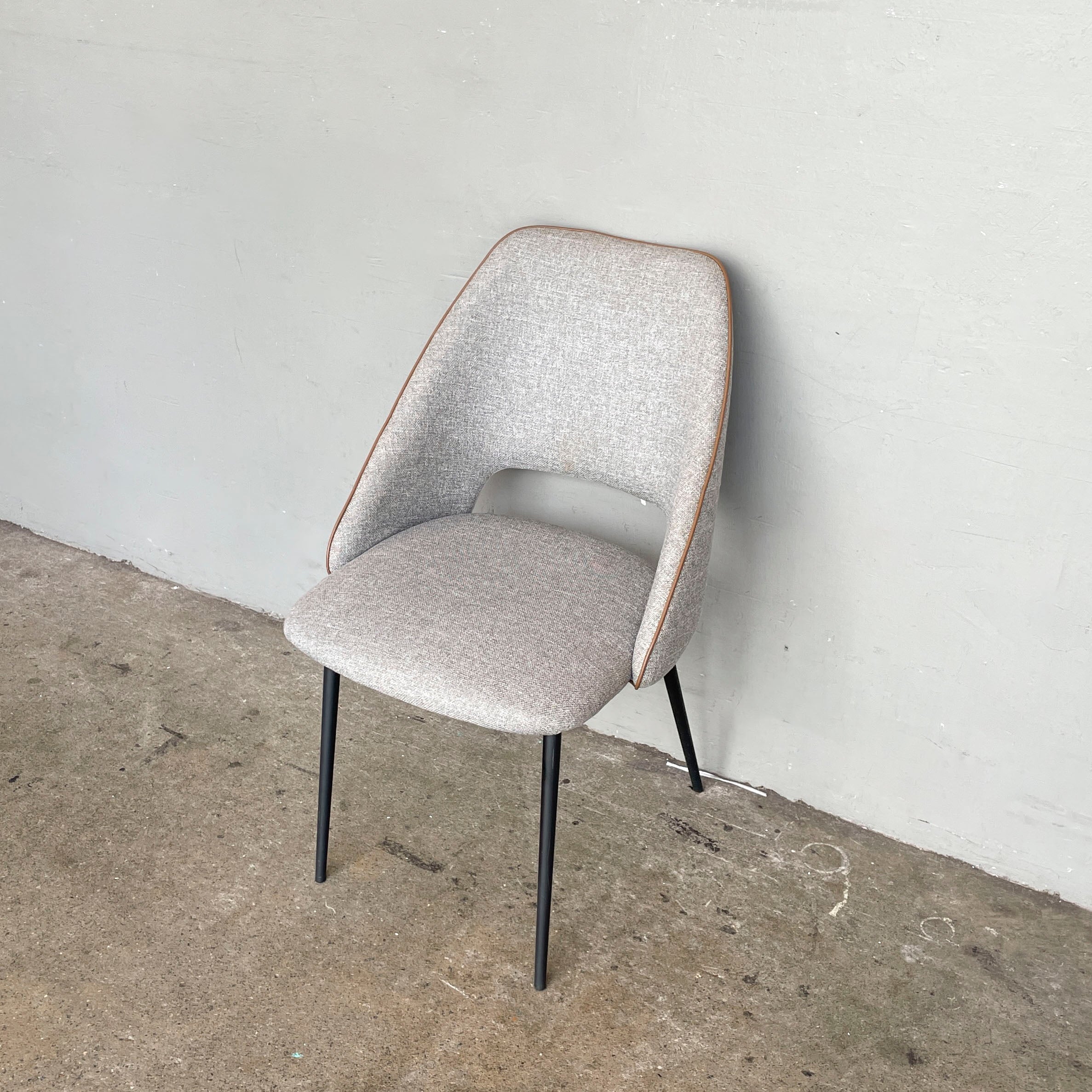 Grey Fabric Chair with Black Legs