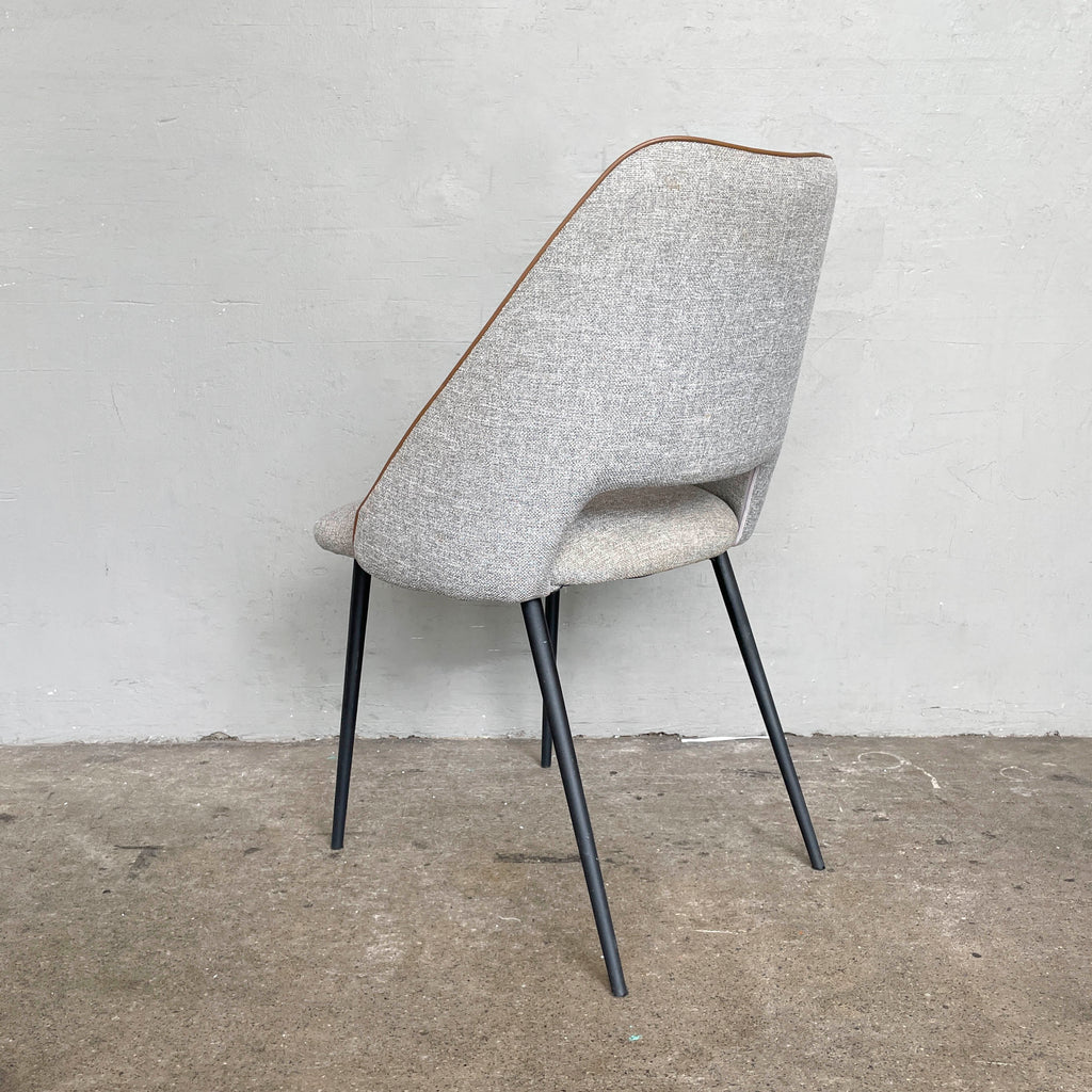 Grey Fabric Chair with Black Legs