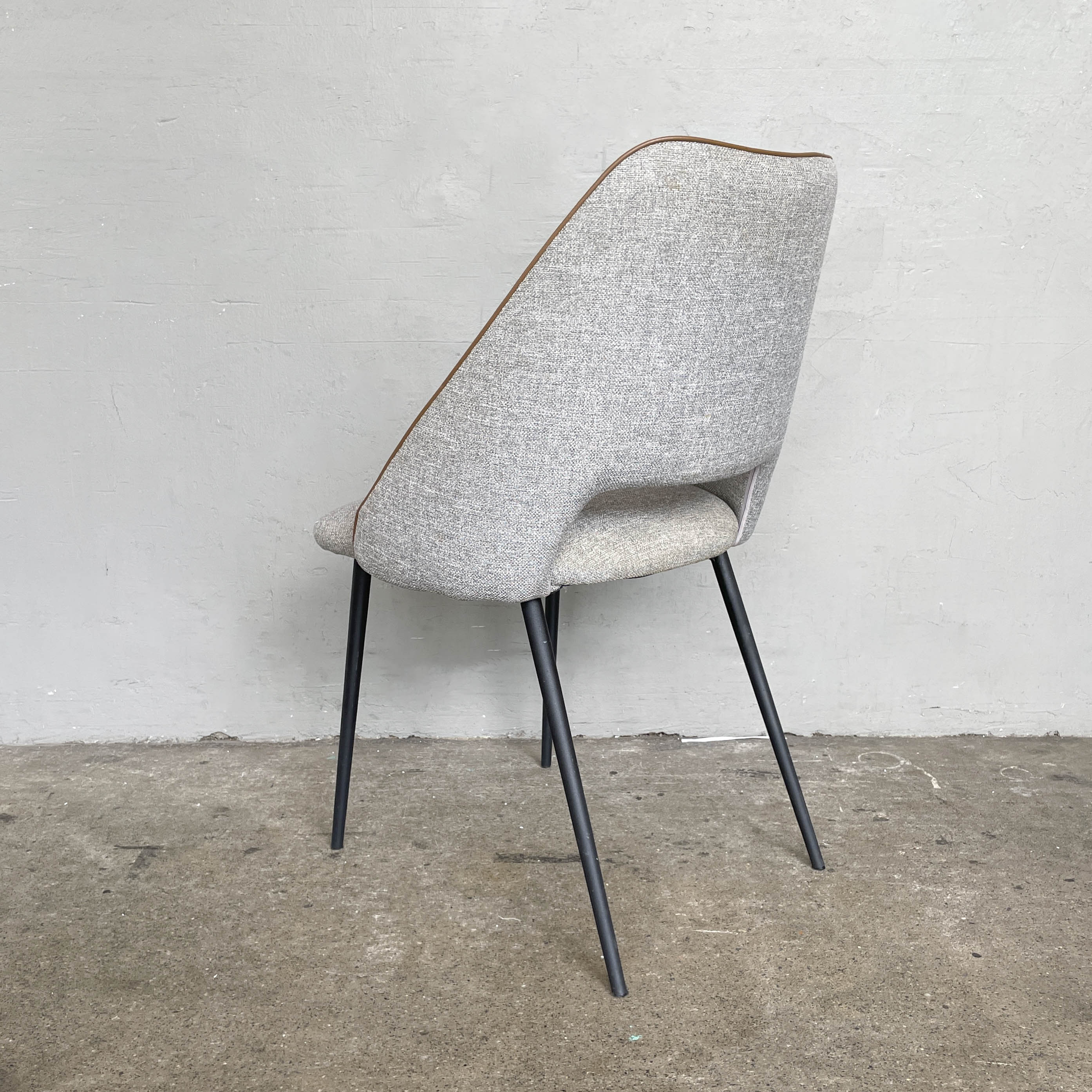 Grey Fabric Chair with Black Legs