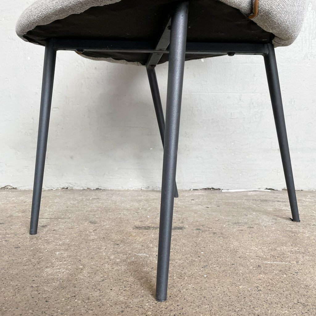 Grey Fabric Chair with Black Legs