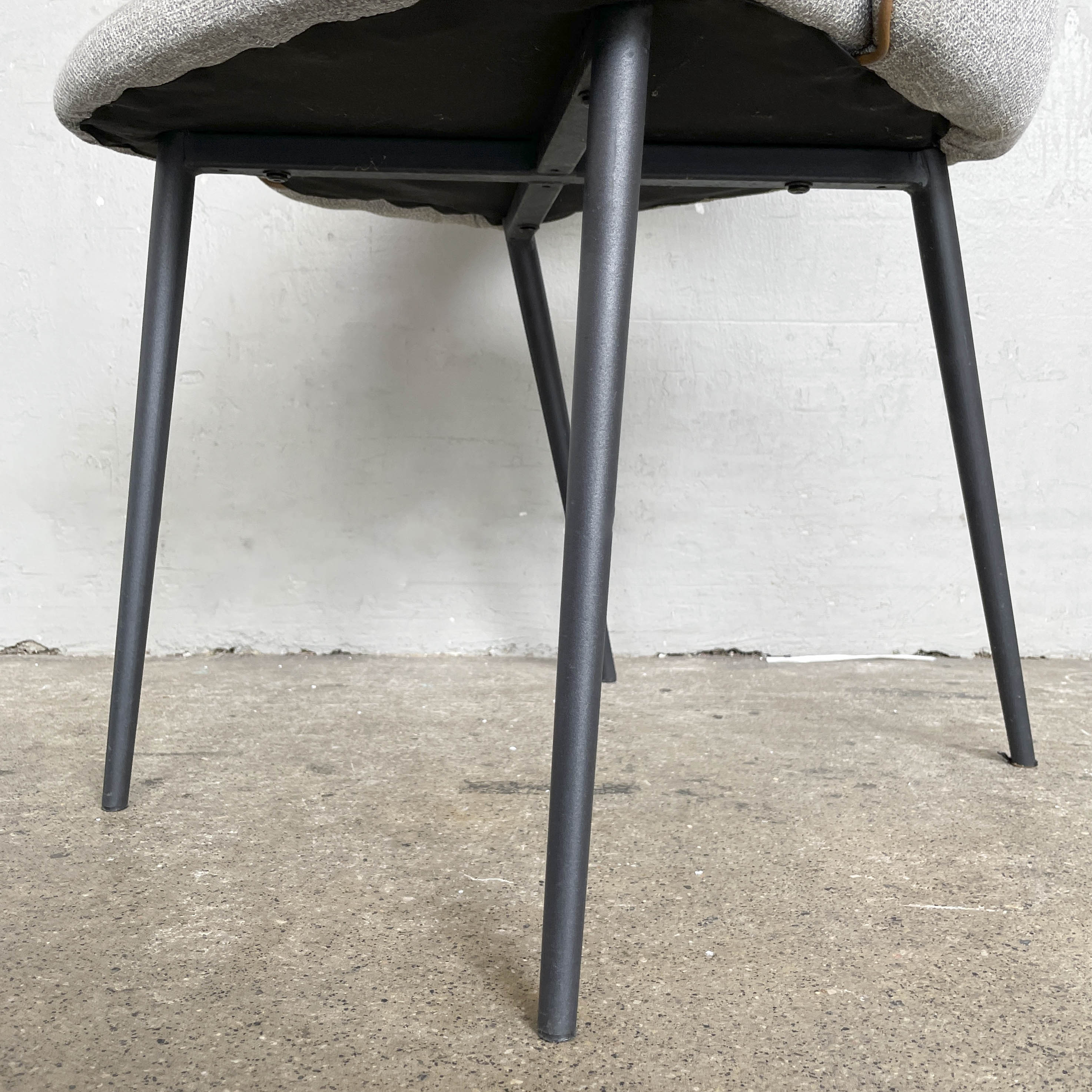 Grey Fabric Chair with Black Legs
