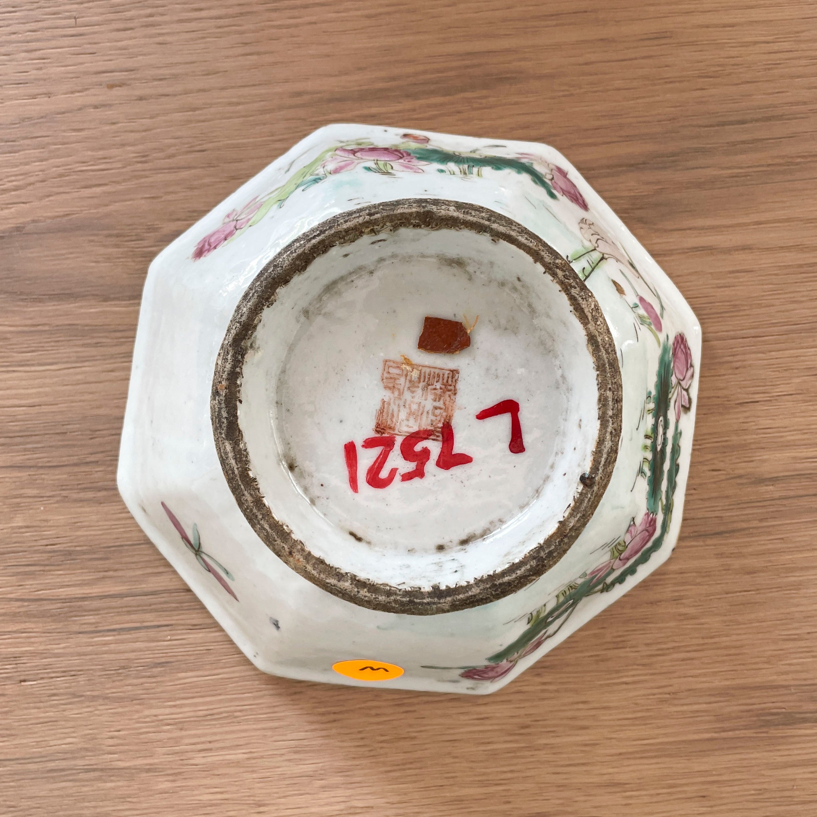 Vintage Chinese Porcelain Footed Dish - Octagonal
