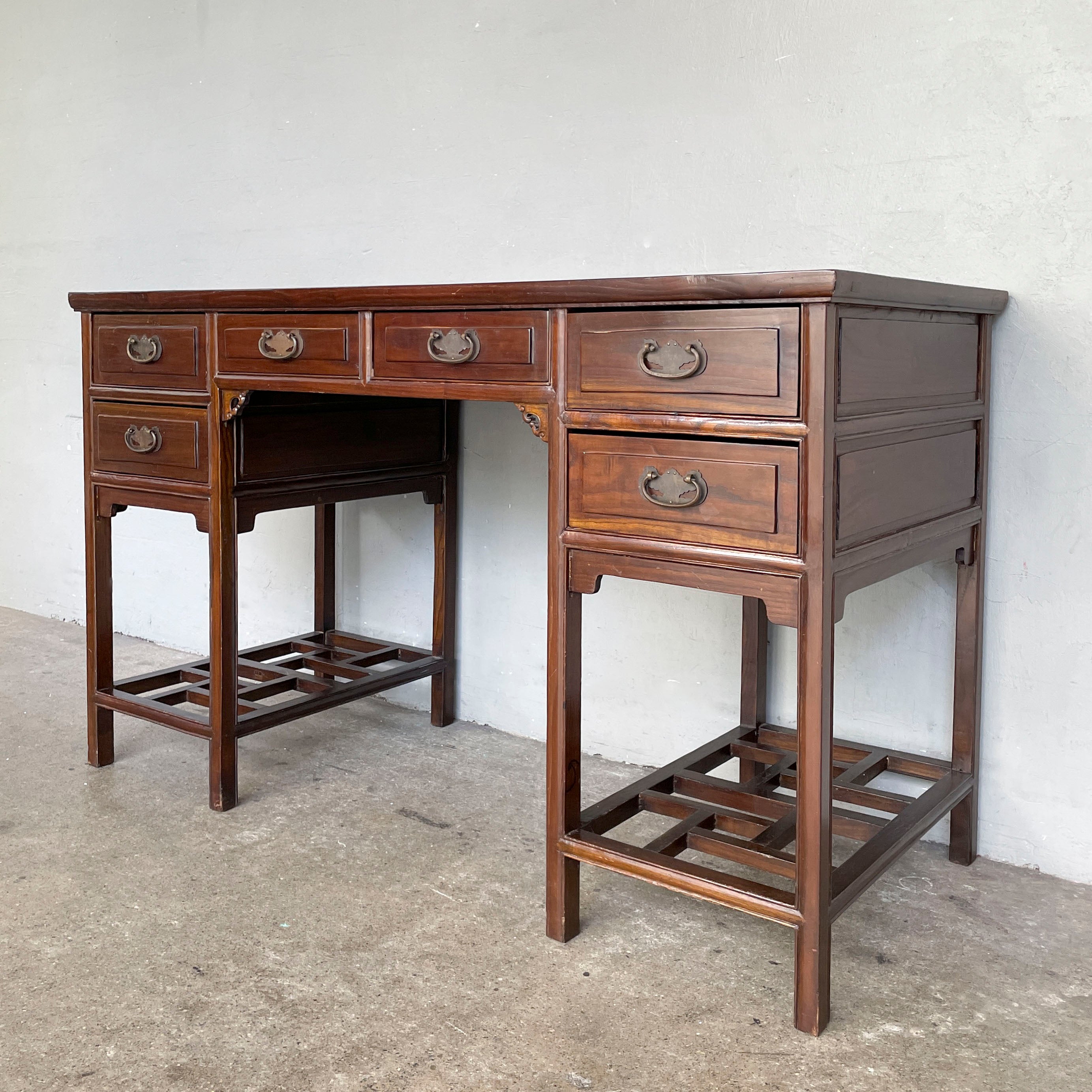 Elm Pedestal Writing Desk