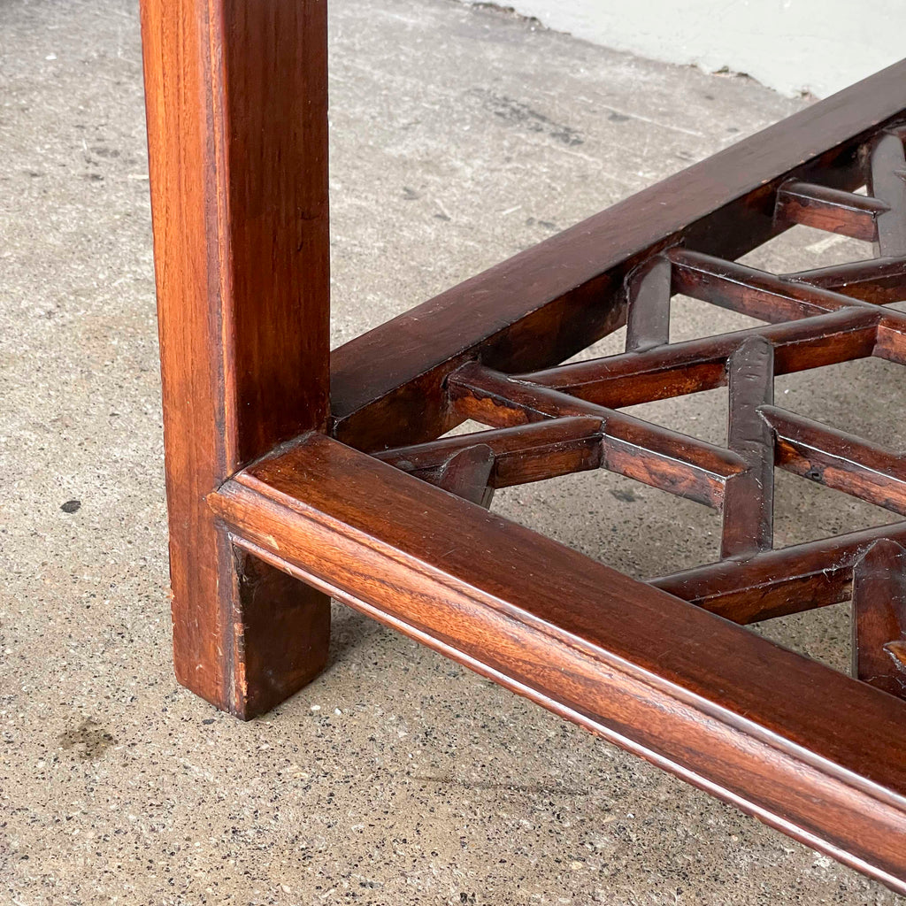 Elm Pedestal Desk with Woven Top