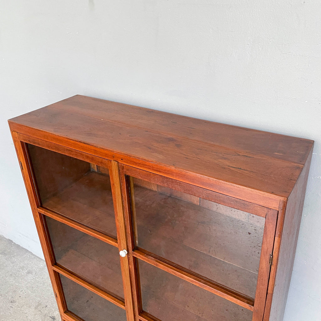 Refurbished Glass Door Vintage Display Cabinet