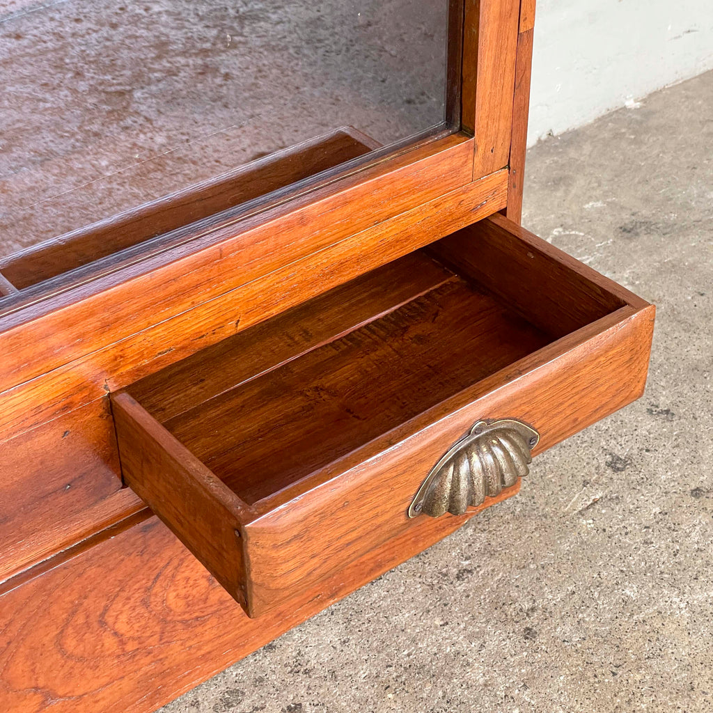 Refurbished Glass Door Vintage Display Cabinet