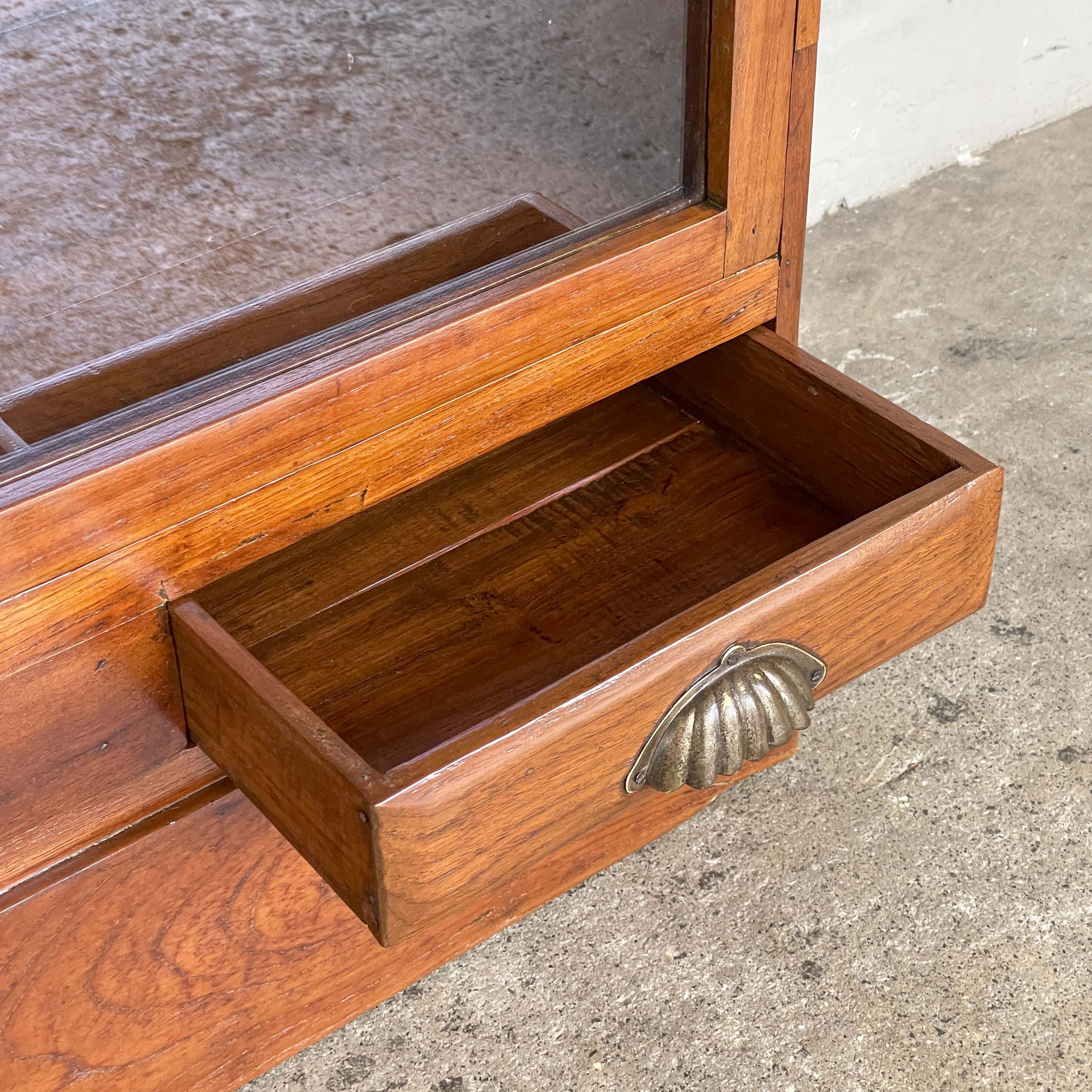 Refurbished Glass Door Vintage Display Cabinet