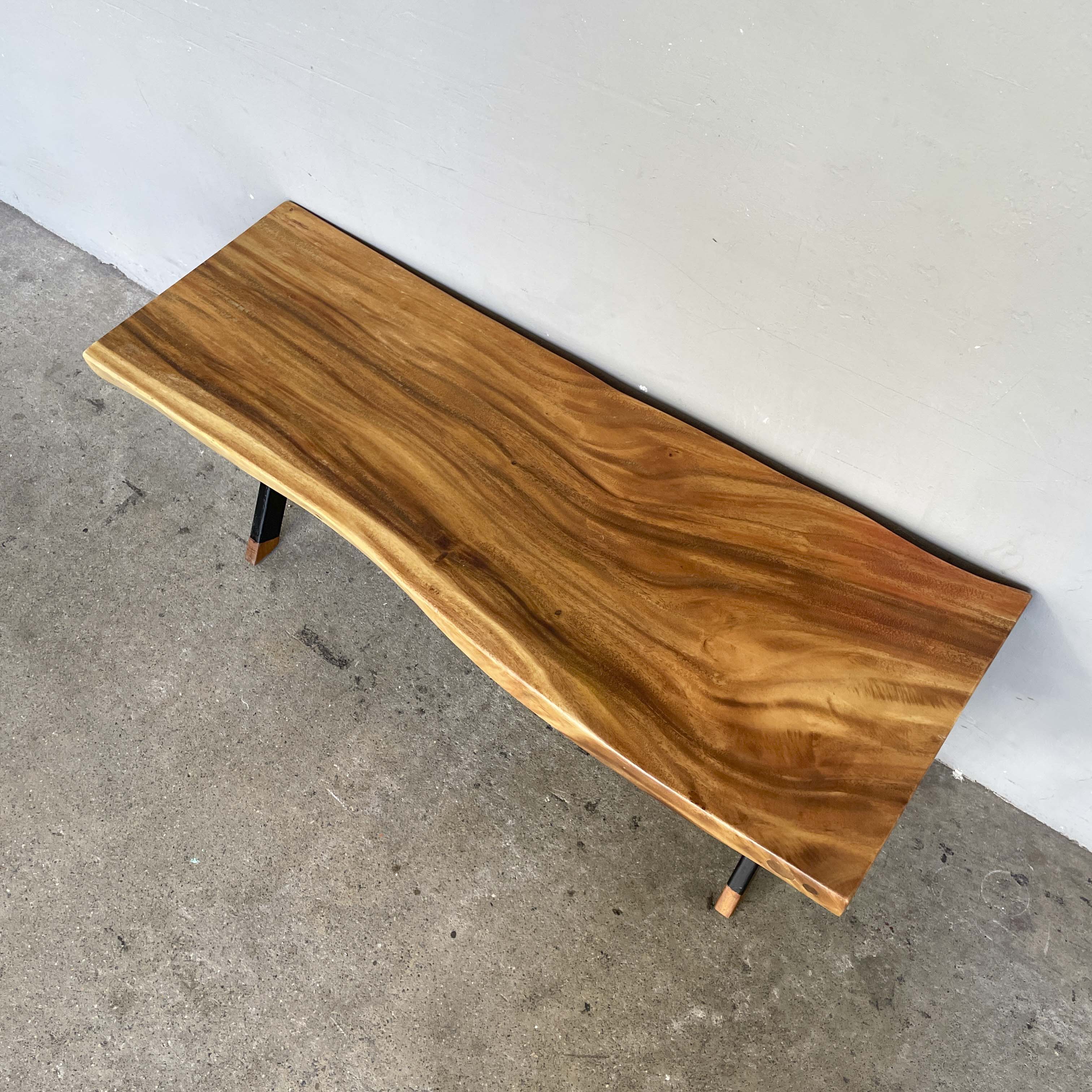 Upcycled Suar Slab Bench (X-Legs)