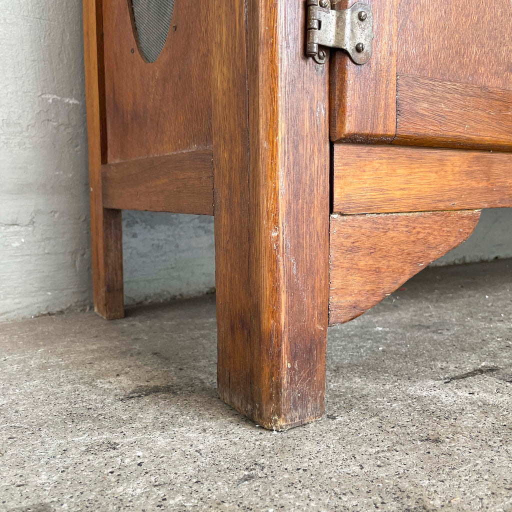 Vintage Kitchen Cabinet with Textured Glass