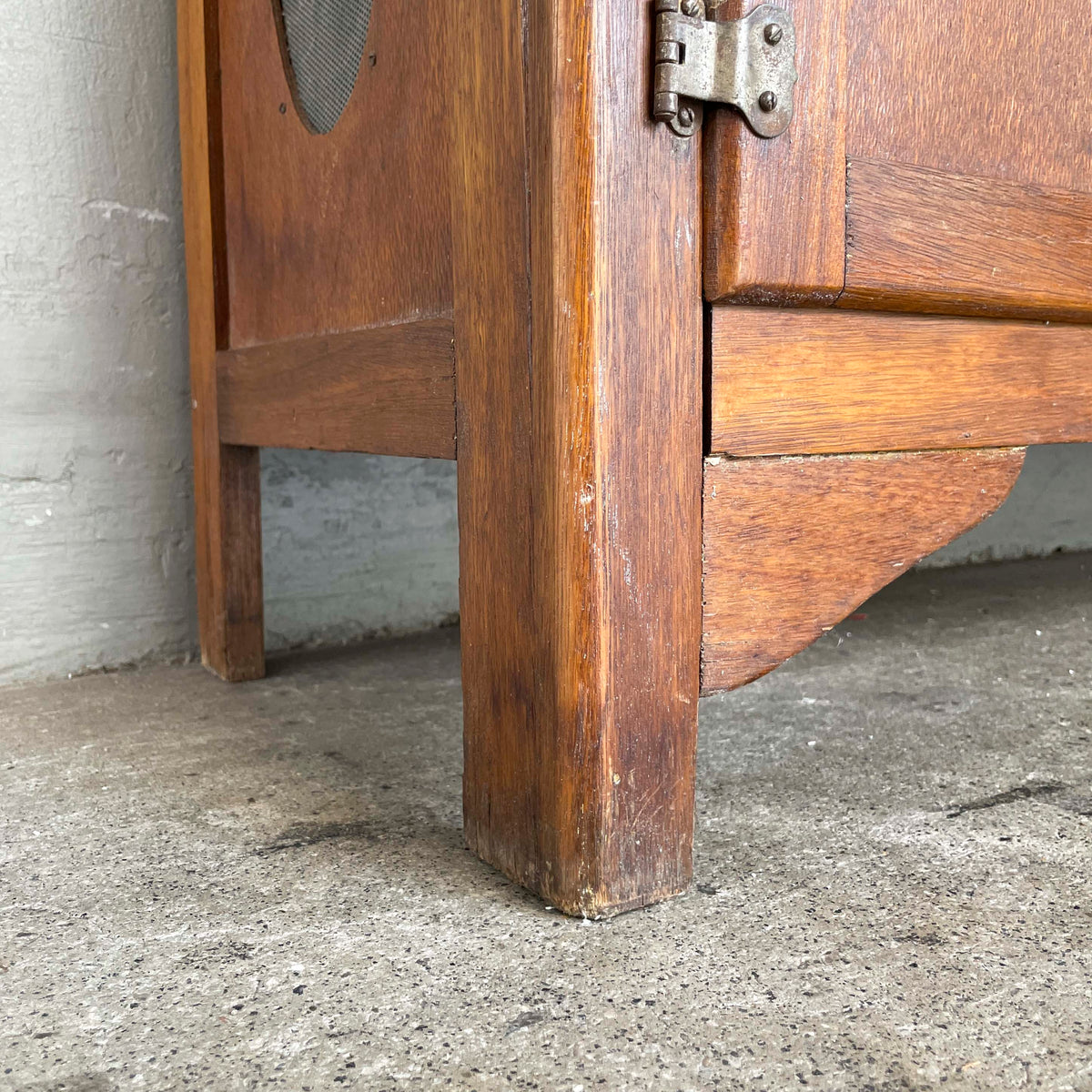 Vintage Kitchen Cabinet with Textured Glass