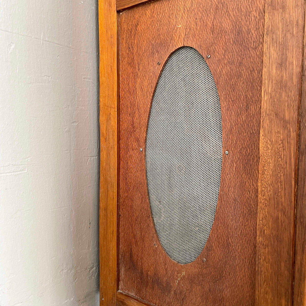 Vintage Kitchen Cabinet with Textured Glass