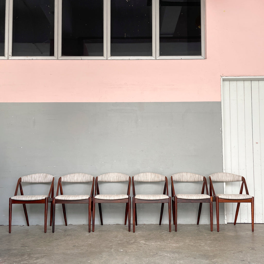 Set of 6 Refurbished Kai Kristiansen Dining Chairs