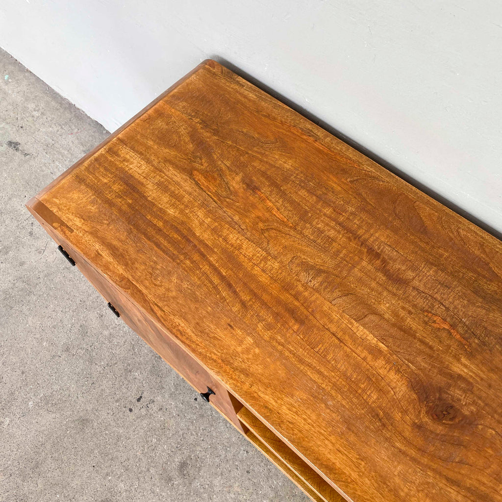 Asymmetrical Mango Wood Media Console