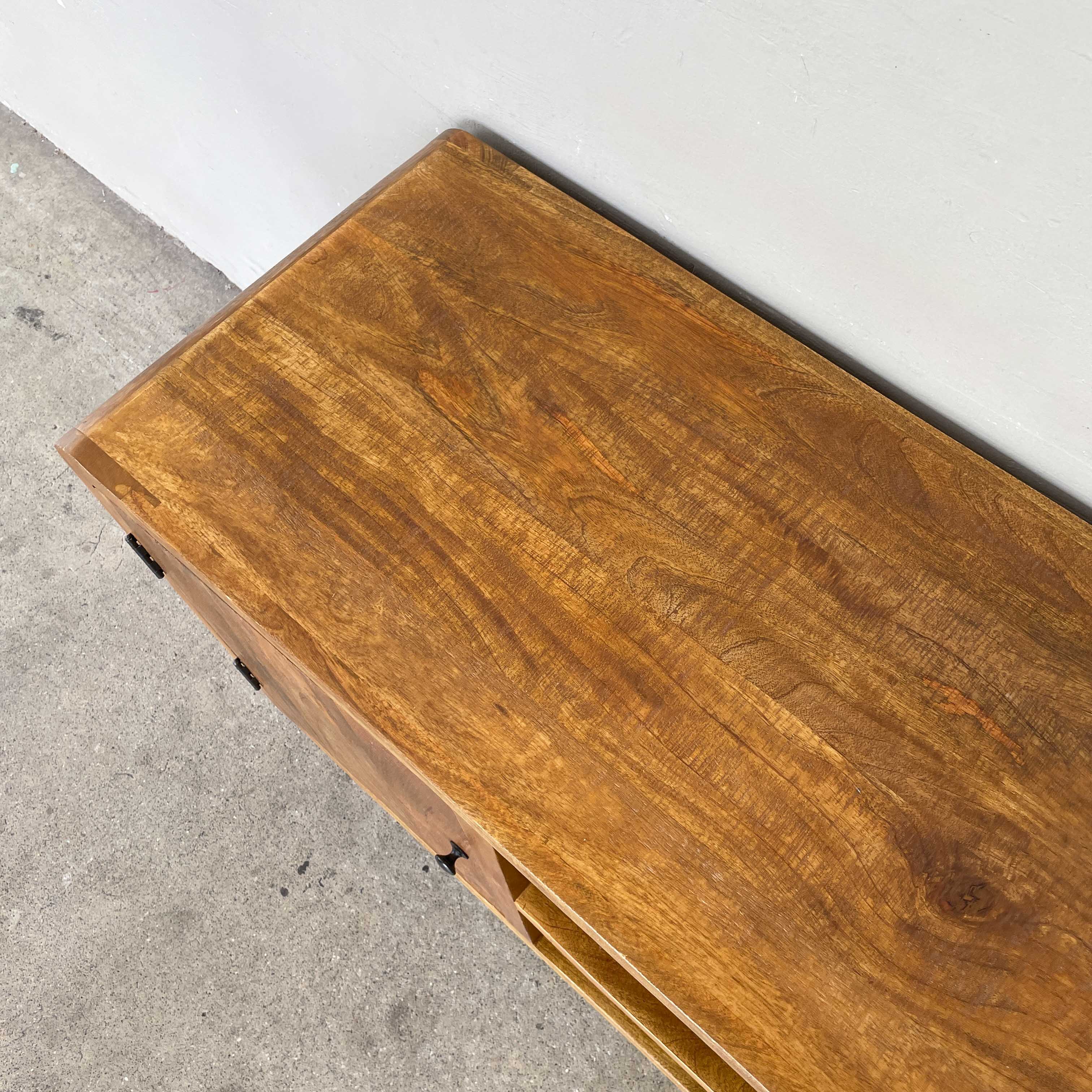 Asymmetrical Mango Wood Media Console
