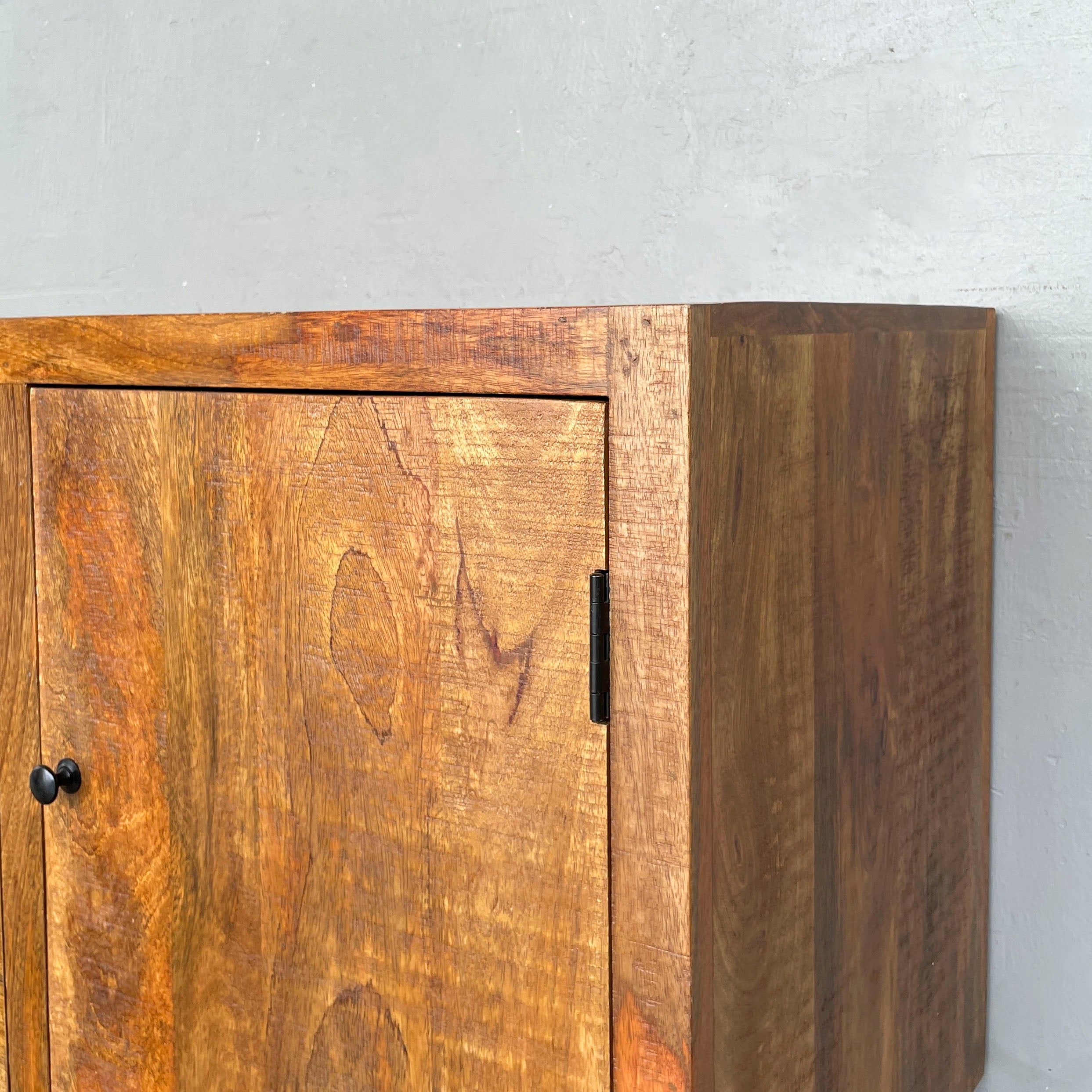 Asymmetrical Mango Wood Media Console