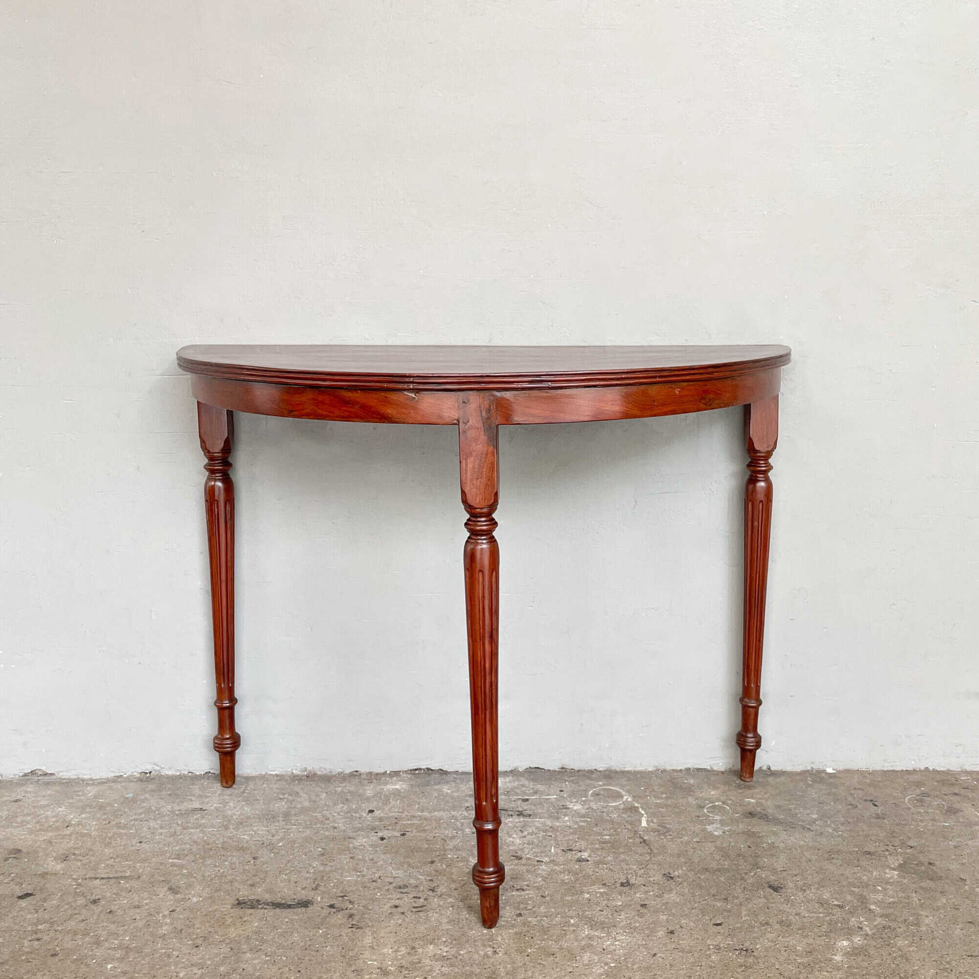 FS - Teak Half Moon Console with Black Lines