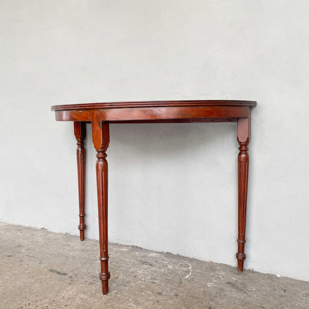 FS - Teak Half Moon Console with Black Lines