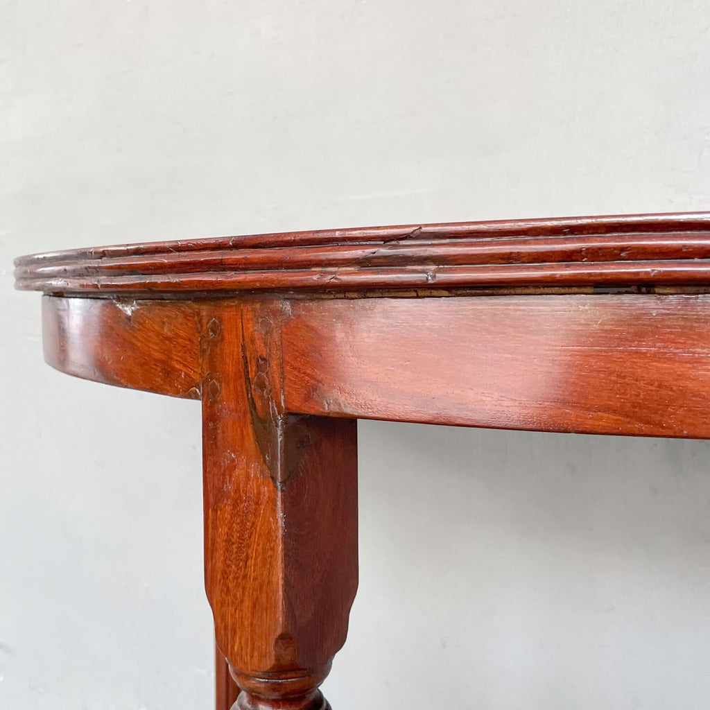 FS - Teak Half Moon Console with Black Lines