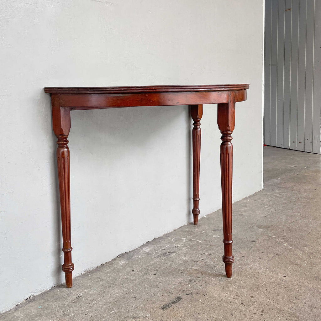 FS - Teak Half Moon Console with Black Lines