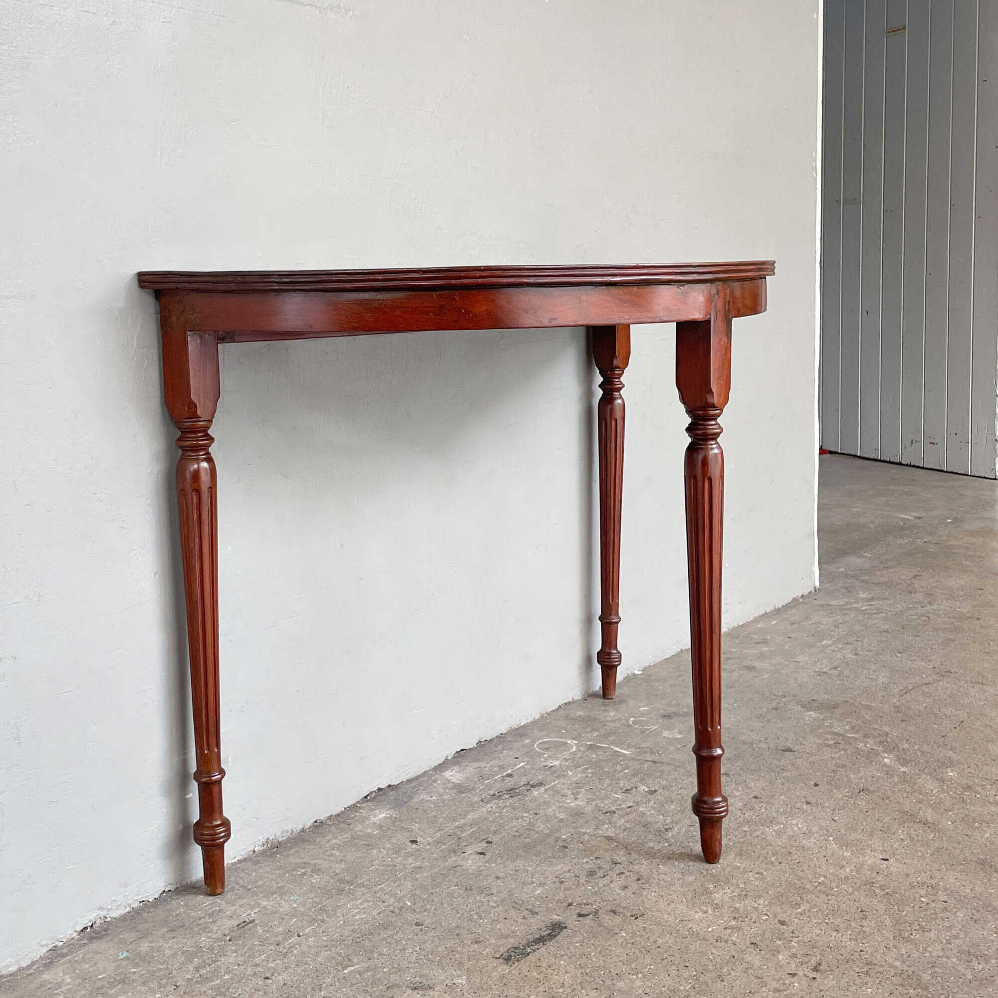 FS - Teak Half Moon Console with Black Lines