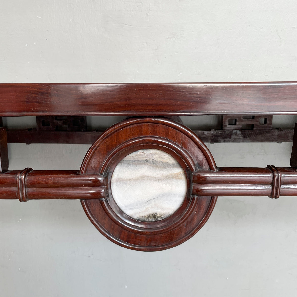 Large Chinese Blackwood Console Table with Marble Inset