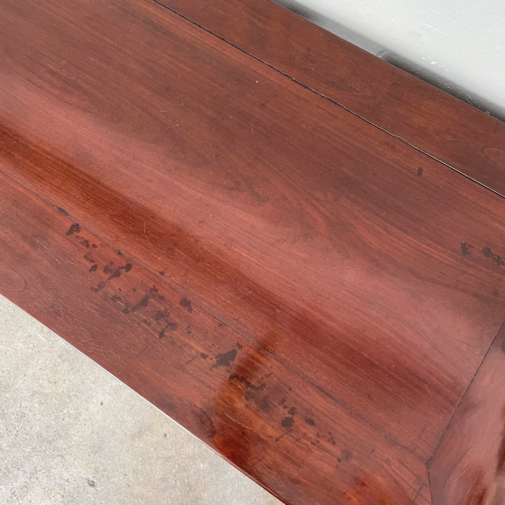 Large Chinese Blackwood Console Table with Marble Inset