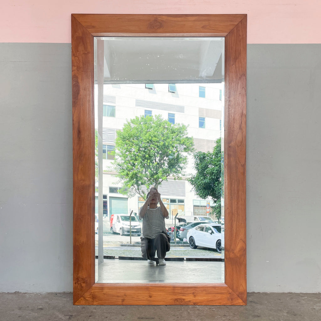 Full-Length Solid Teak Mirror