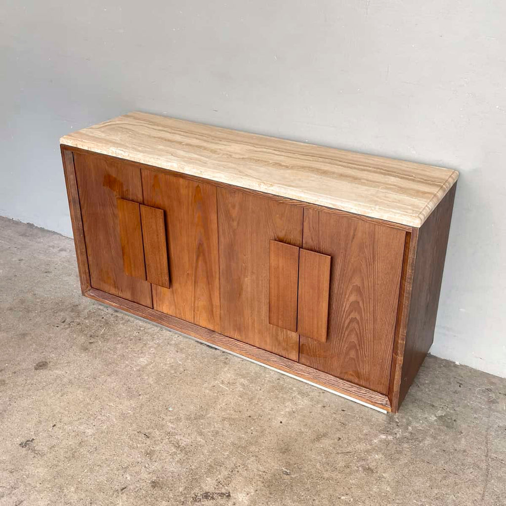 Travertine Top Wooden Sideboard