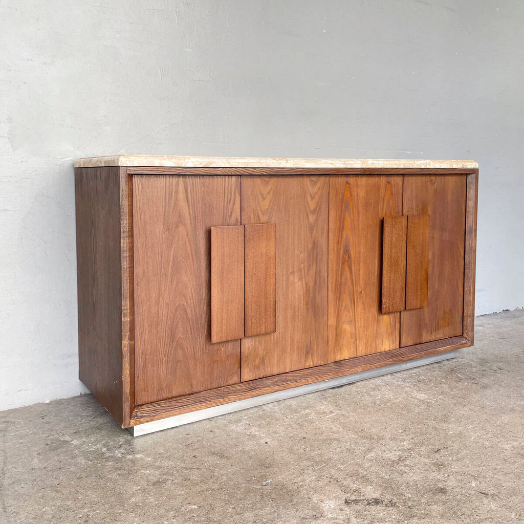 Travertine Top Wooden Sideboard