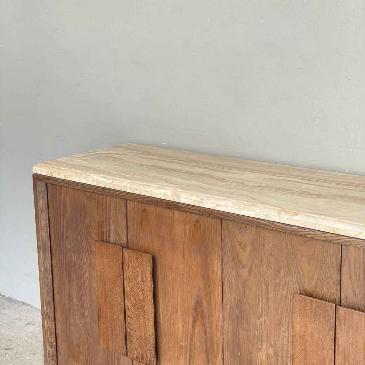 Travertine Top Wooden Sideboard