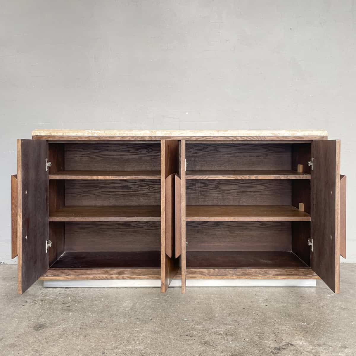 Travertine Top Wooden Sideboard