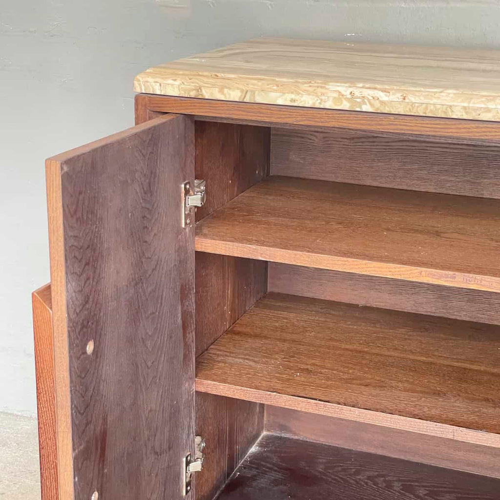 Travertine Top Wooden Sideboard
