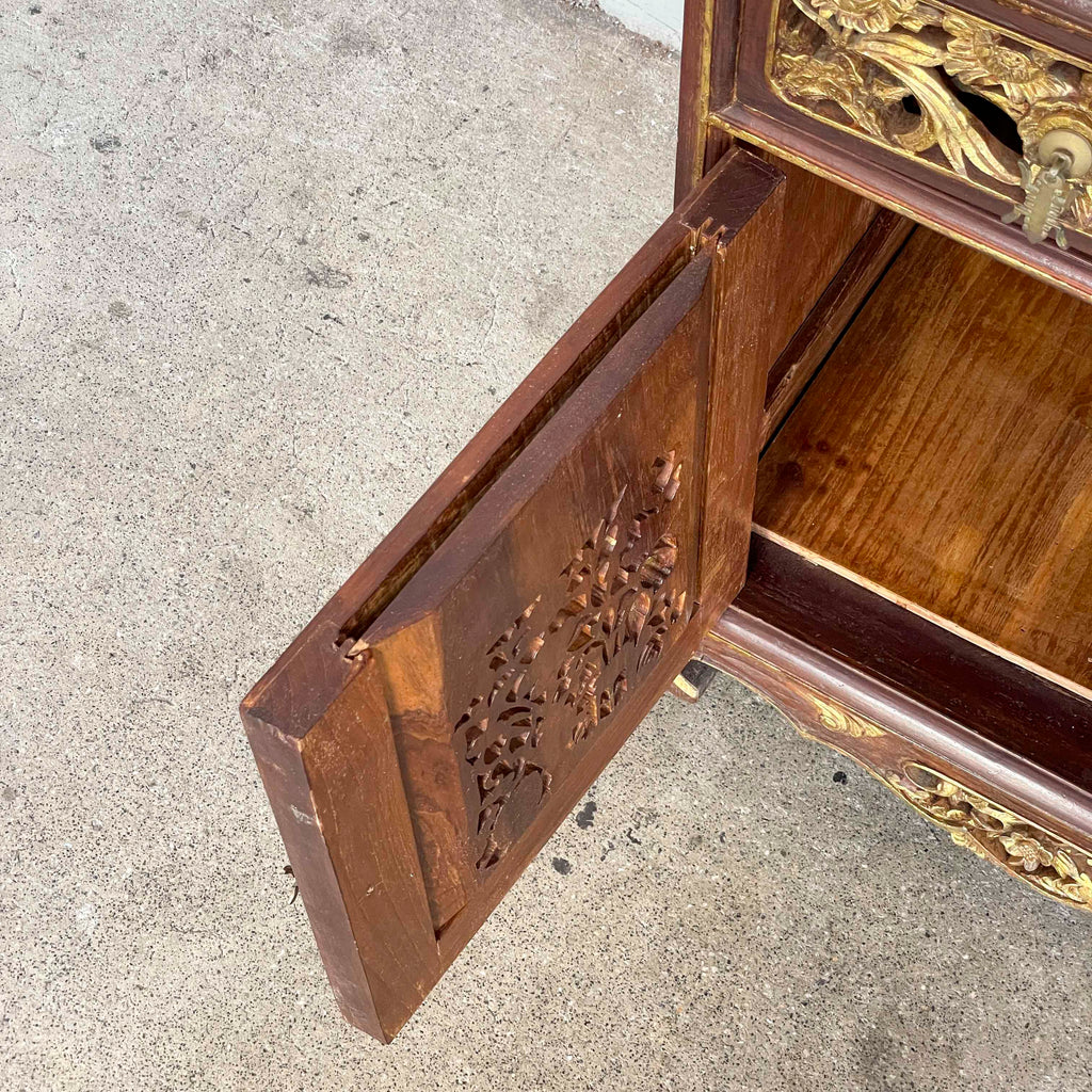 Vintage Peranakan-Style Gilt Carved Sideboard