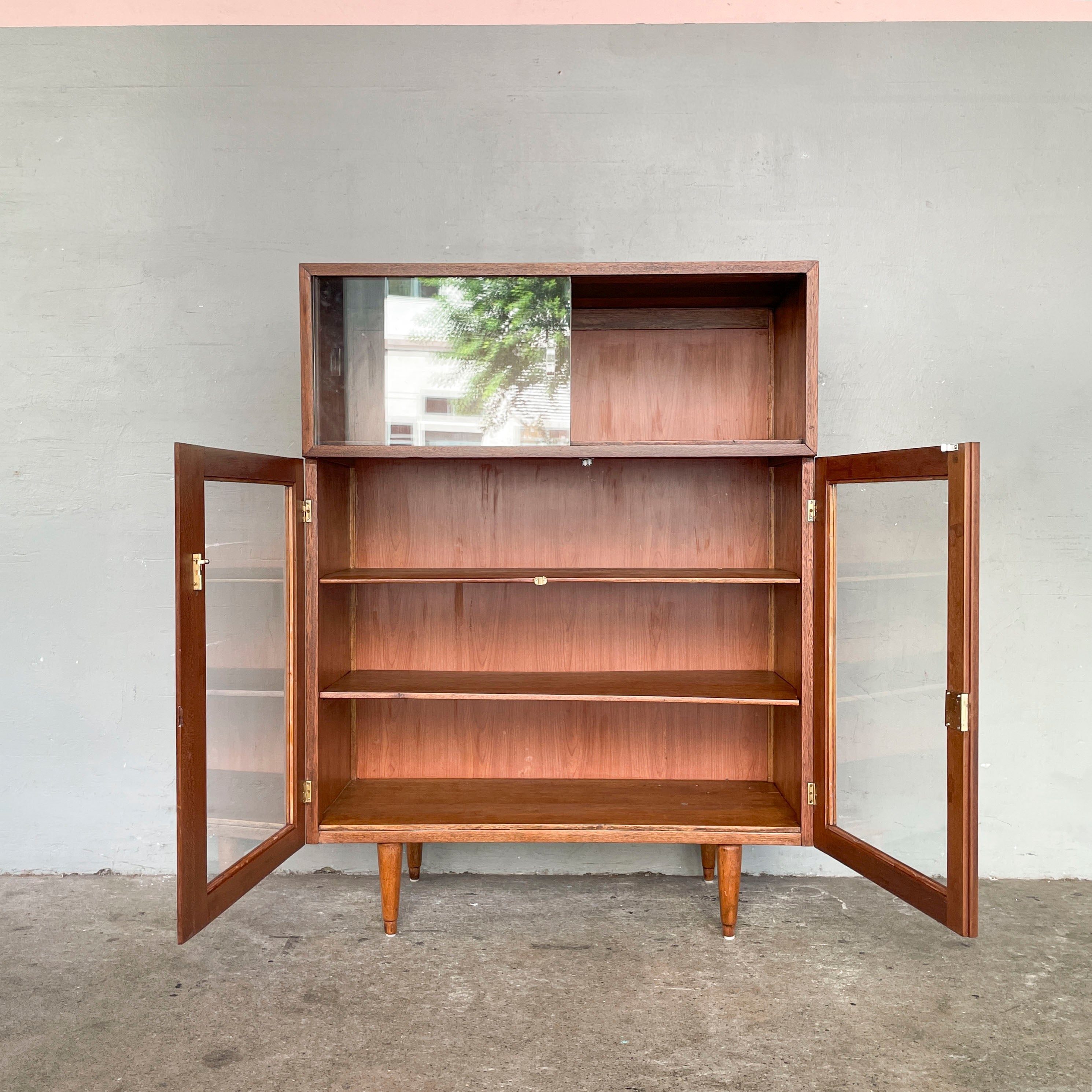 Refurbished Vintage Wide Display Cabinet