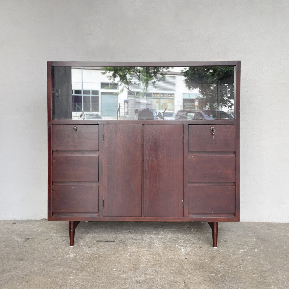 Vintage Glass Display Sideboard
