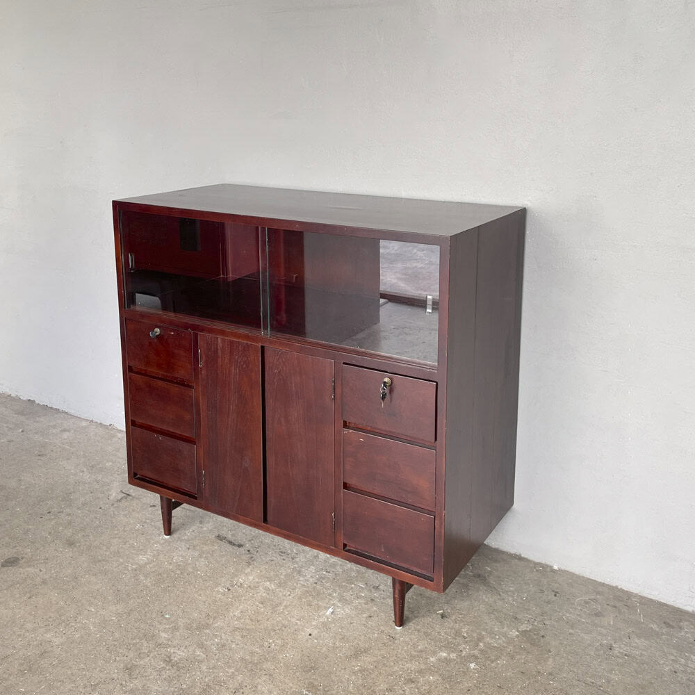 Vintage Glass Display Sideboard