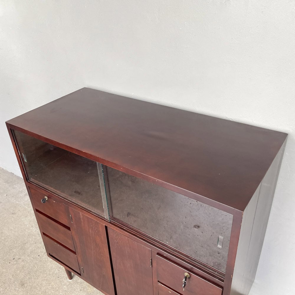 Vintage Glass Display Sideboard