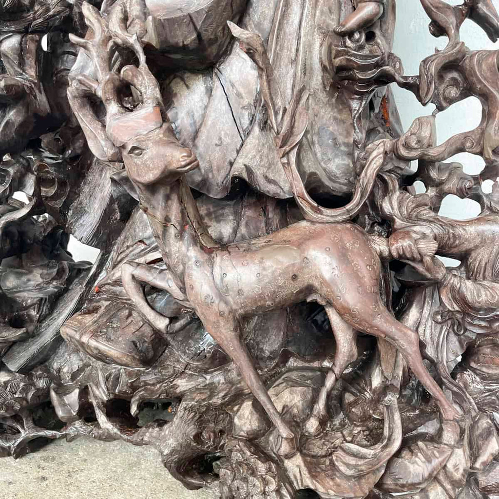 Carved Wooden Shouxing (寿星) Sculpture