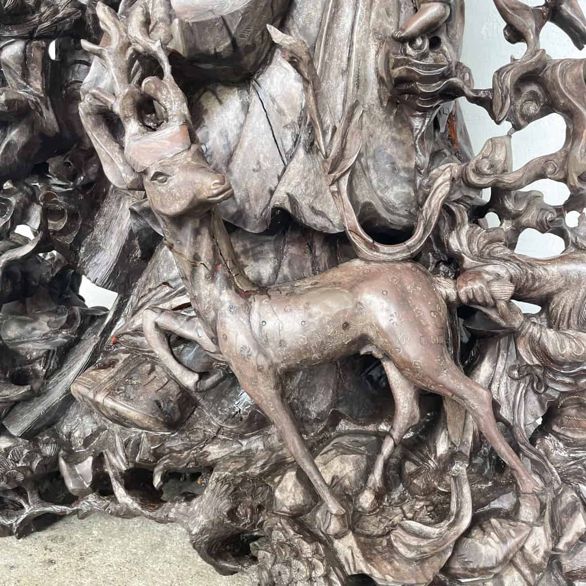 Carved Wooden Shouxing (寿星) Sculpture