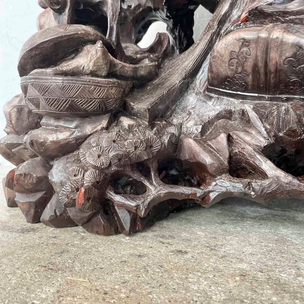 Carved Wooden Shouxing (寿星) Sculpture