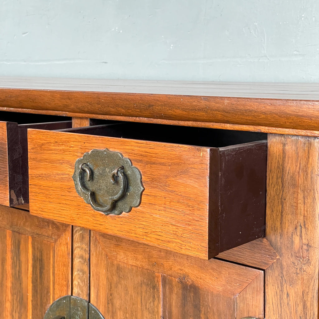 Elm Sideboard with Decorative Carved Sides