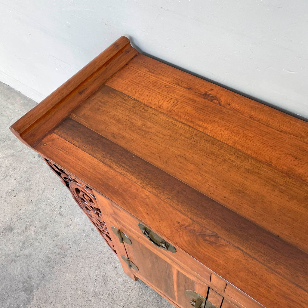 Elm Sideboard with Decorative Carved Sides