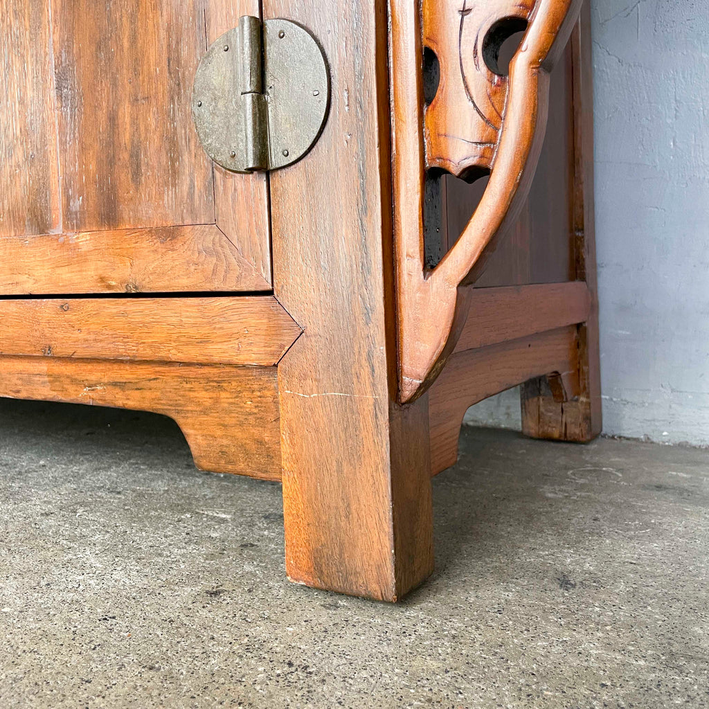 Elm Sideboard with Decorative Carved Sides