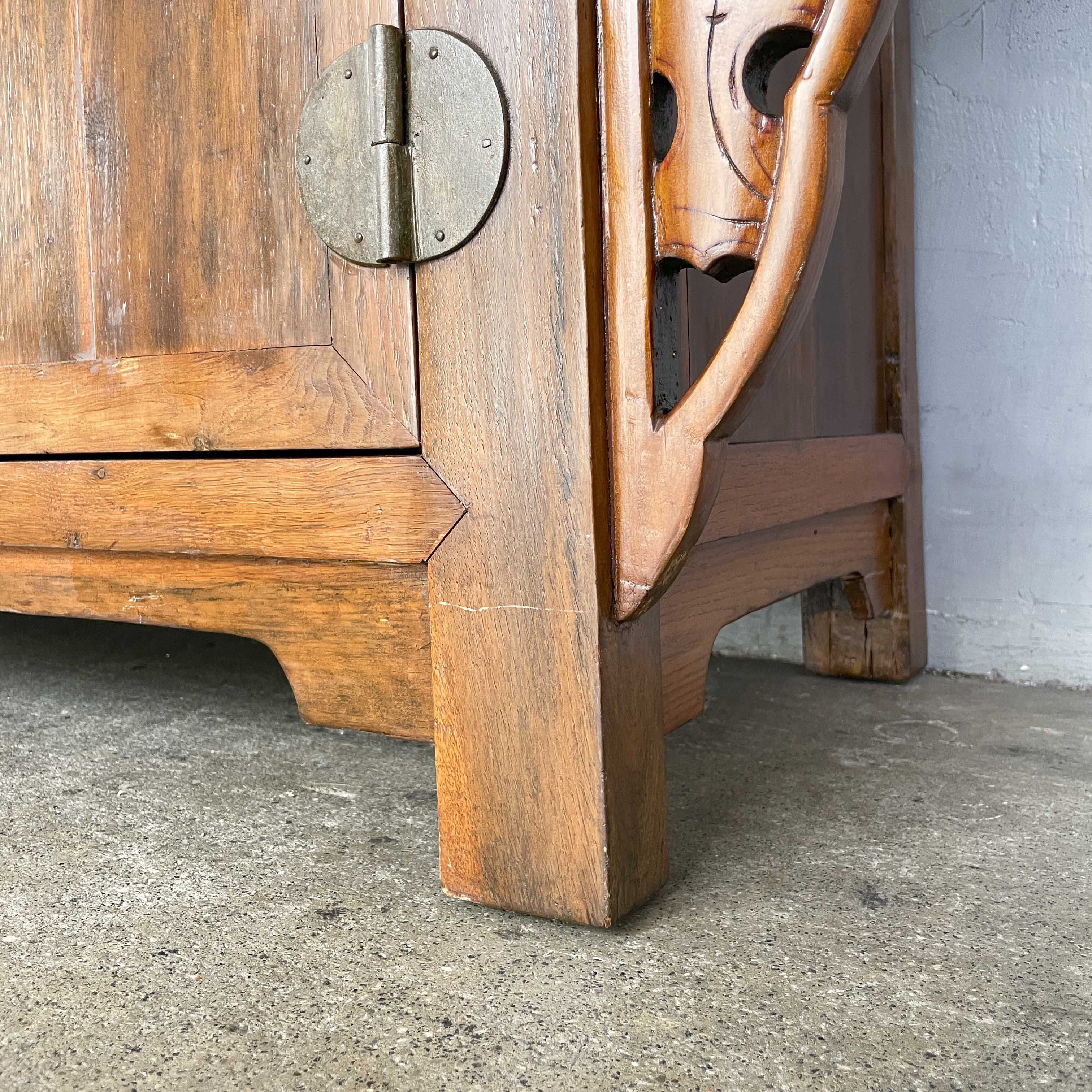Elm Sideboard with Decorative Carved Sides