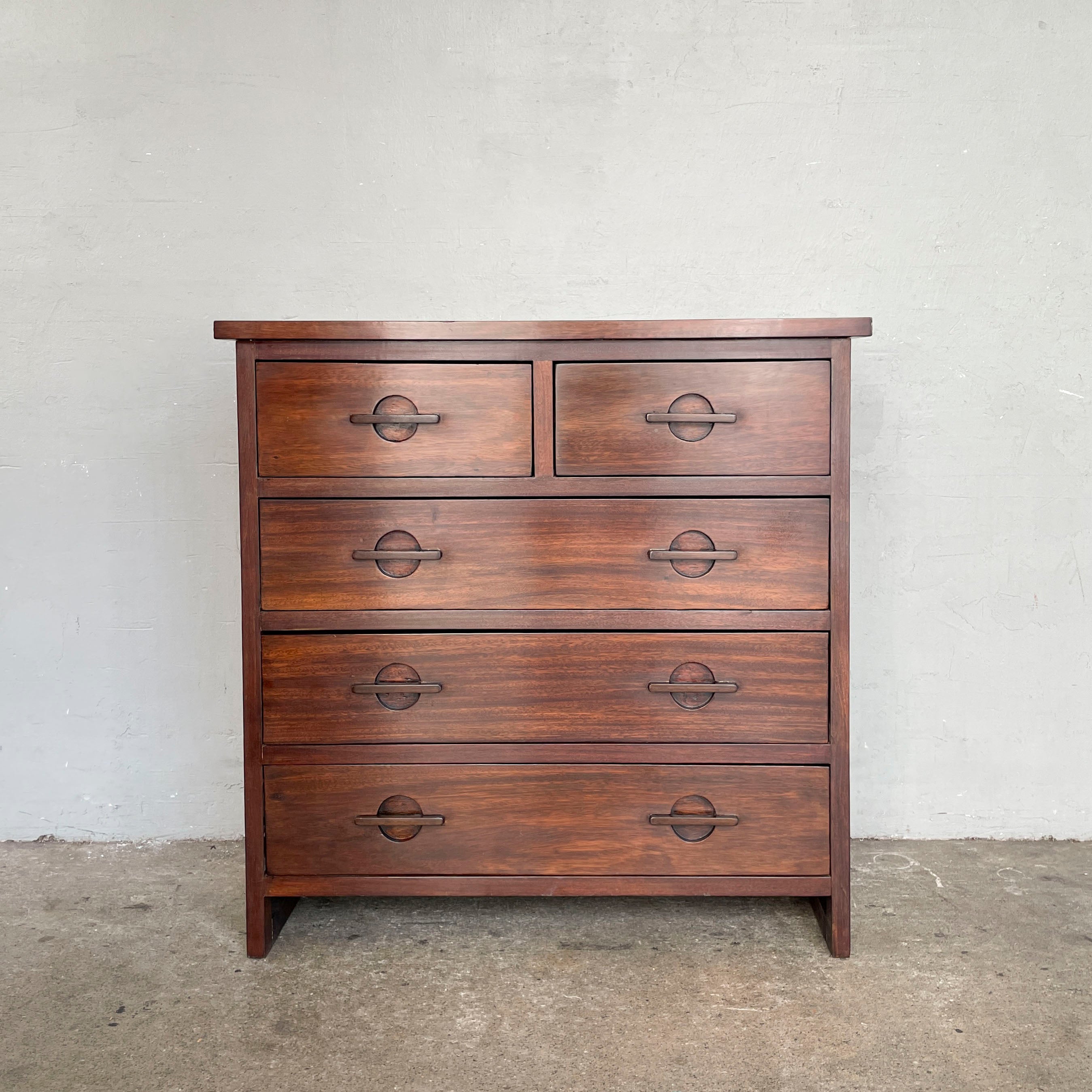 Chest of Drawers with Circular Pulls