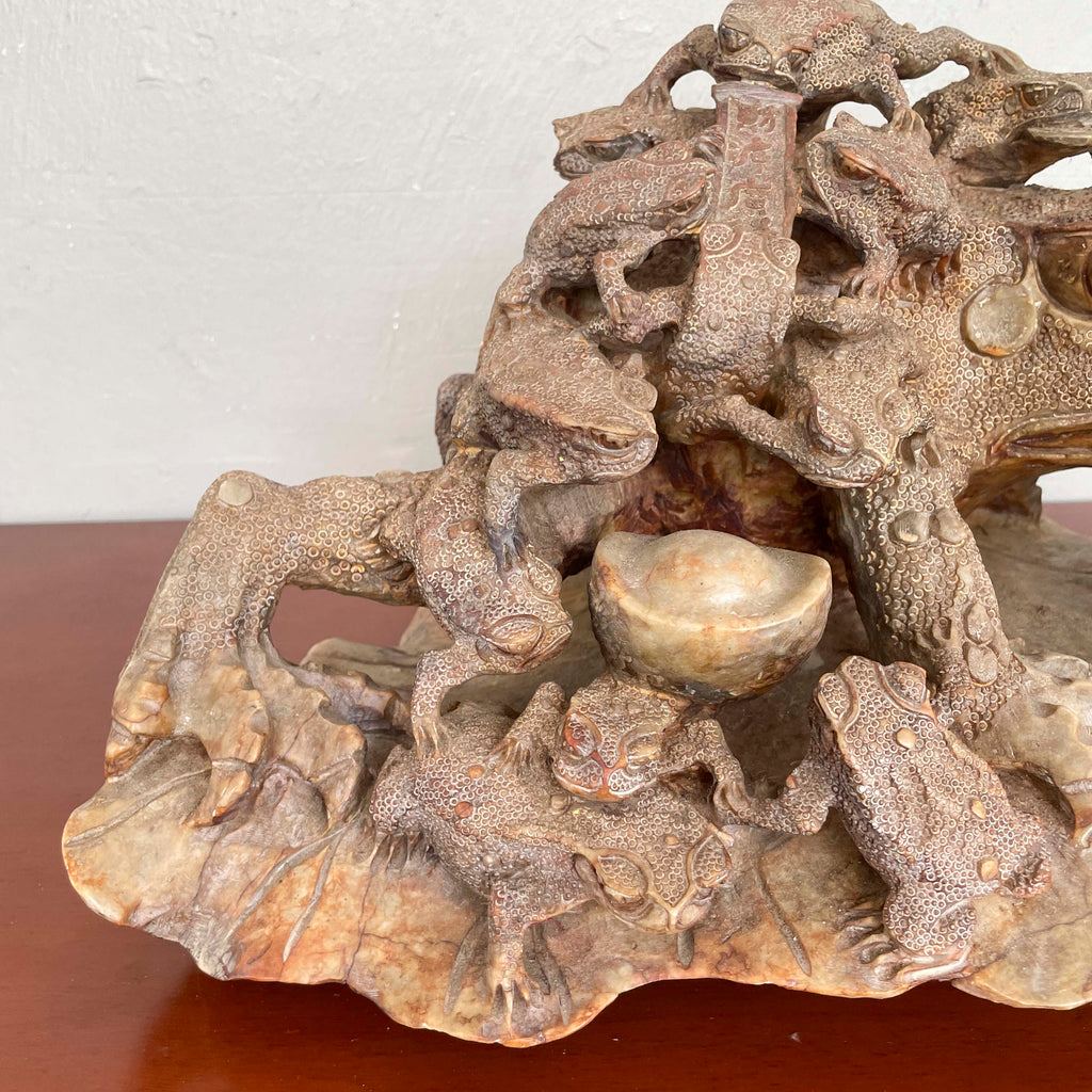 Nest of Golden Toads (金蟾) Prosperity Stone Sculpture