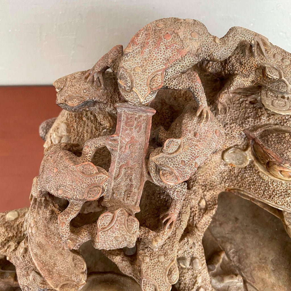 Nest of Golden Toads (金蟾) Prosperity Stone Sculpture