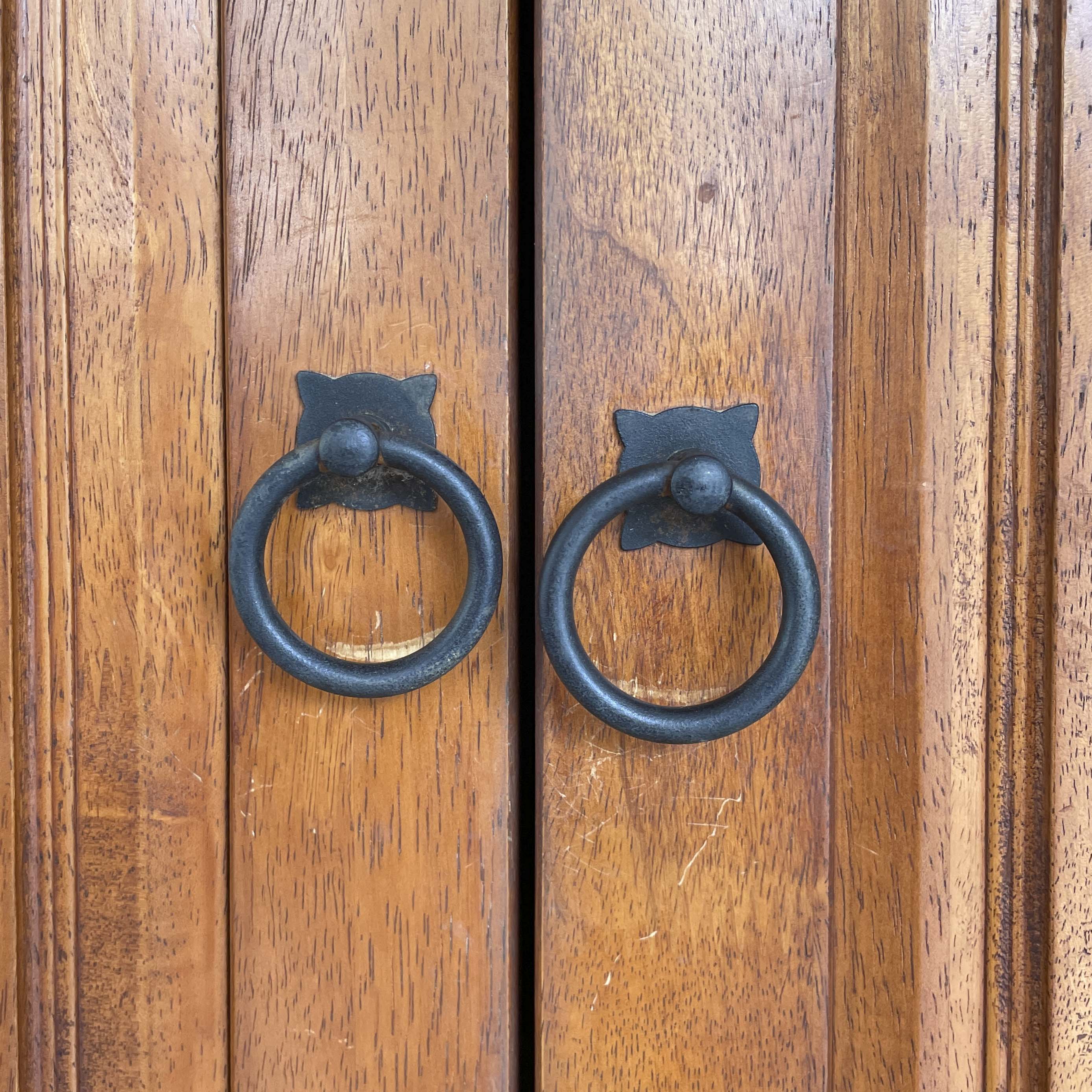 Panelled Rubber Wood Wardrobe