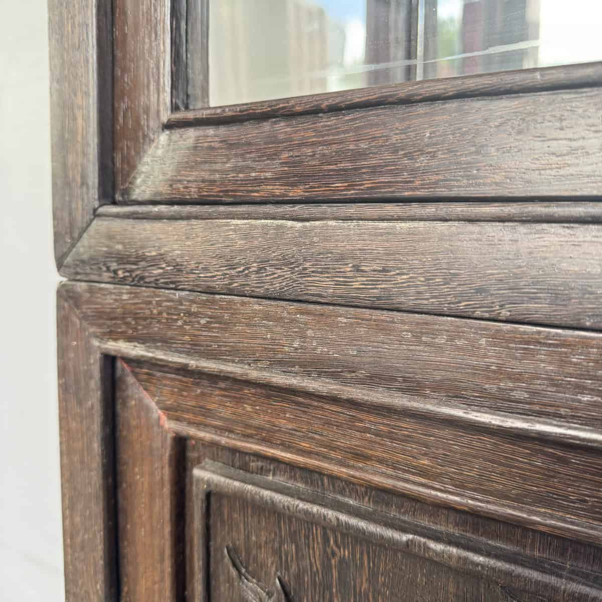 Jichi Wood Display Cabinet with Carved Panels