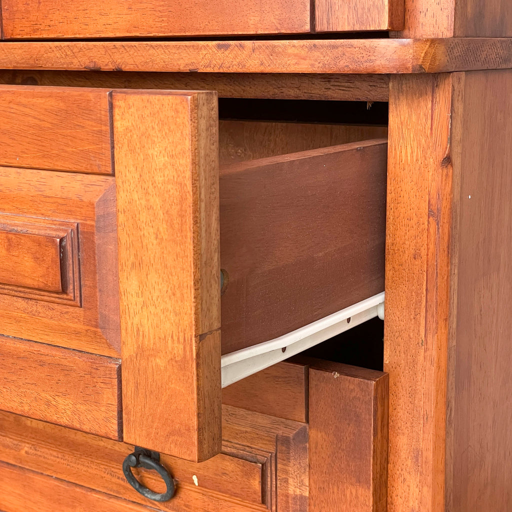 Panelled Rubber Wood Wardrobe